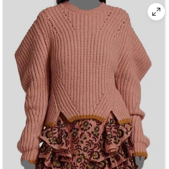 Ulla Johnson Lorena Alpaca Chunky Knit Sweater Pink Rosewood- Size M Cozy Luxe - Picture 2 of 16